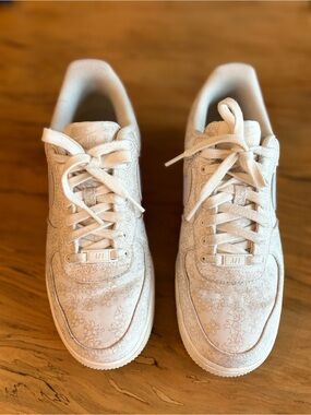 Nike Air Force 1 ‘07 Women’s Sneakers Jacquard Cream Floral Size 8.5 Feminine